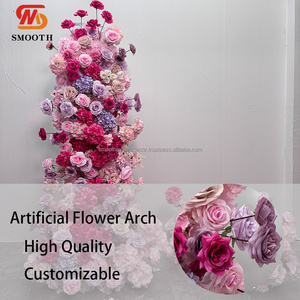 Centro de Mesa Floral Colorido y Elegante, Arco Artificial de Flores, Camino de Mesa Largo de Flores Rosadas - Product Image 4