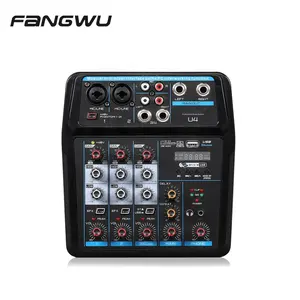 Mini USB Digital Audio Mixer Console Controller with Reverberation 4 Channel Home Computer Live Broadcast
