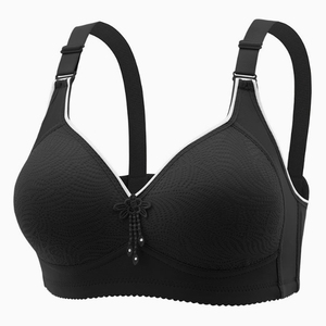 2025 elegante nuovo reggiseno di pizzo Sexy quattro file tre bottoni spugna tazza di biancheria intima per le donne - Product Image 2