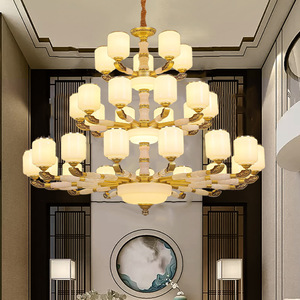 โคมไฟระย้าสไตล์จีนแบบหลายหัว ไฟ LED ทรงกลม สำหรับห้องนั่งเล่น ตกแต่งบ้าน - Product Image 1