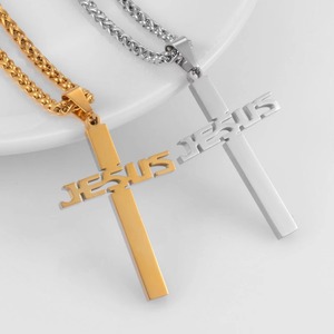 Pendentif en acier inoxydable tendance, croix religieuse, bijoux pour hommes et femmes, vente chaude - Product Image 1