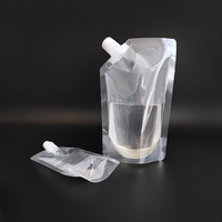 Sac liquide biodégradable à bec verseur réutilisable / Pochette à bec verseur de 250 ml / Pochette à eau transparente à fond plat