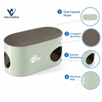 Griffoir ovale pour chat en forme de ballon de football, cachette en carton ondulé, mobilier interactif d'intérieur, vente en gros