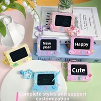 Mini tableau de dessin pour enfants avec porte-clés, motif monde sous-marin, pendentif mignon pour cartable, cadeau créatif de décompression