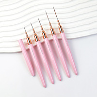 Vente en gros d'outils de stylo d'art d'ongle professionnel ensemble d'outils de manucure de sculpture de fil Ultra-fin tige en métal rose pour la peinture d'art d'ongle