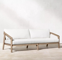 Juego de Sofás de Madera de Teca para Exteriores de Alta Gama, Muebles Modernos para Jardín, Sofás de Teca para Patio