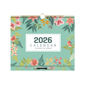Promotional Custom Logo Printed 2025 New Yearly Monthly Wall Calendar Braille Wall Calendar Printing Logo Style Calendar