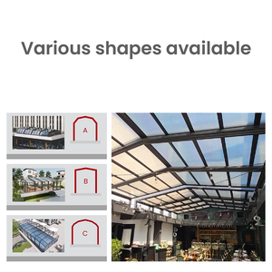 Techo de <span class=keywords><strong>Cristal</strong></span> Retráctil Motorizado Impermeable para <span class=keywords><strong>Terraza</strong></span>, Techo Corredizo Eléctrico de Aluminio para Jardín o Restaurante - Product Image 3