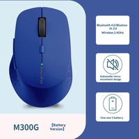 Rapoo M300G Mouse Nirkabel Tri Mode 5.0 2.4G 5 Level DPI 2400 Klik Senyap untuk Mac PC Laptop Kantor