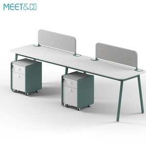 Modern 4-Seater Extendable Office Desk Convertible Modular Coworking <b>Workstation</b> Wooden Design Melamine Style for Open Space - Product Image 6