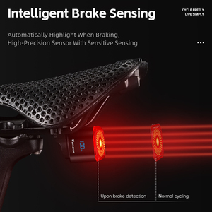 <span class=keywords><strong>WEST</strong></span> BIKING-Feu Arrière Intelligent de Vélo à Induction Vibration, Affichage Numérique - Product Image 4