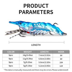 Señuelo de Camarón de Aleación de Zinc de 7g con Anzuelos, Cebo Duro para Pesca en Agua Dulce y Salada, Pesca en Aguas Medias y Fondo, Especie Objetivo: Salmón - Product Image 3