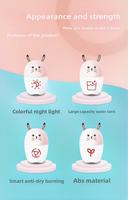 Mini humidificateur ultrasonique anti-sécheresse, diffuseur d'aromathérapie, matériau plastique, lumière LED RGB, prise USB, humidistat 1 an