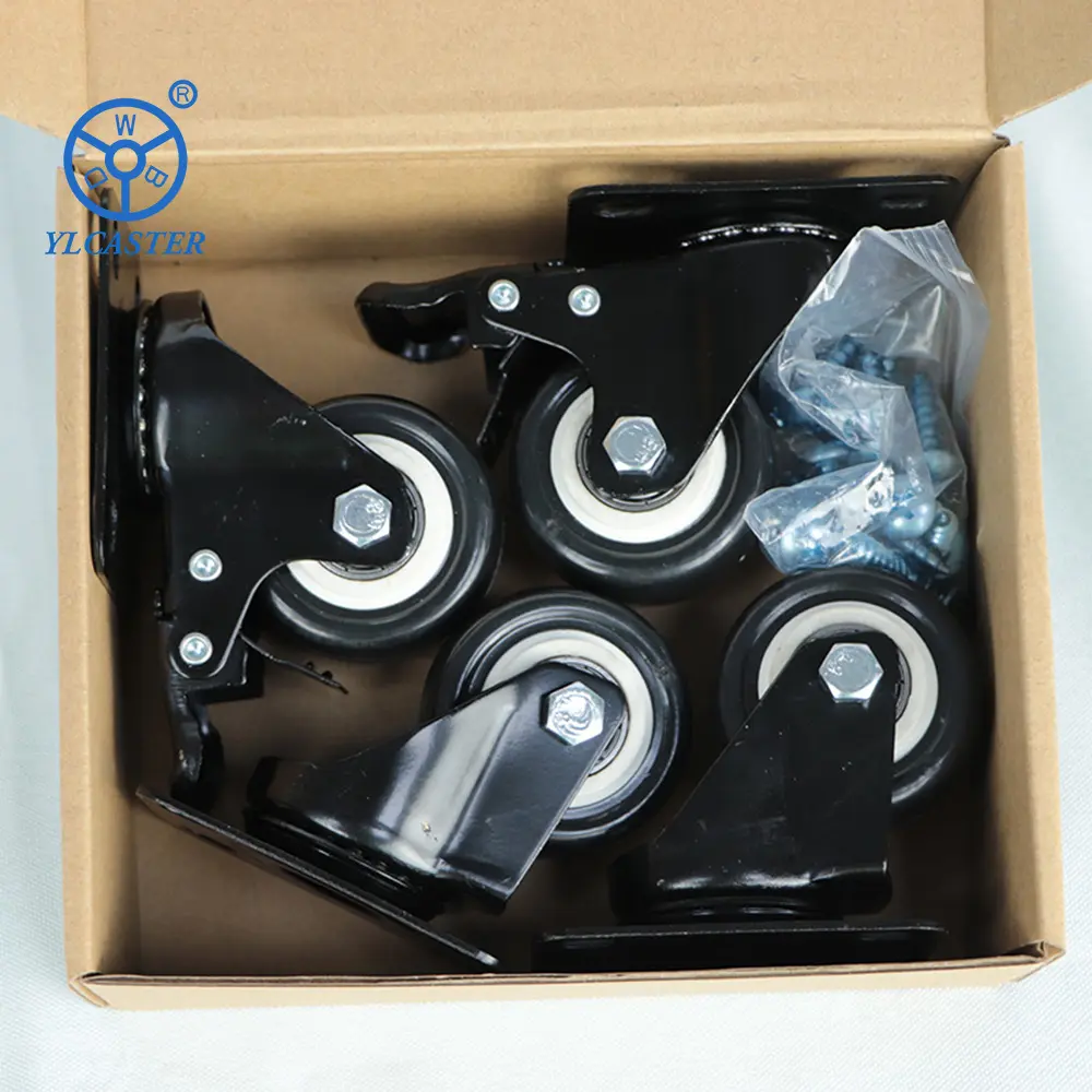 WBD 1,5 Zoll 2 Zoll kleine drehbare drehbare schwenkbare 40mm Pu Pvc Rollen Räder für Luftkühler