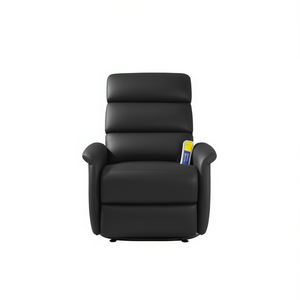 Sillón de masaje reclinable, masaje de cuerpo completo, enchufable, 110-240v, uso doméstico, cuero sintético negro - Product Image 1