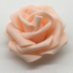Fleur décorative de mariage 6-7cm, plusieurs couleurs, tête de rose artificielle en mousse - Product Image 6