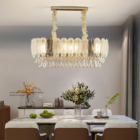 Lustre en cristal doré de luxe, lampe à hauteur réglable, luminaire suspendu pour salon, maison, hôtel, salle de banquet