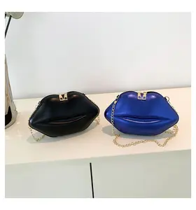 2023 New Fashion coreano Mini Bag donna carino Mini borsa a tracolla catena labbra piccola borsa per ragazze