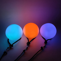 Yuvarlak şekil RGB renk değişimi yanıp sönen LED top ışık Up Mood lambası gece lambası yumuşak 7 renk değiştirme Poi LED topu