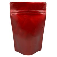 Herbruikbare, vochtbestendige, staande zak met venster voor koffiebonen en gedroogd fruit, van kunststof, aluminiumfolie en PE met ritssluiting.