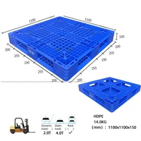 Palette en plastique de haute qualité pour chariot élévateur à 4 voies, antidérapante, en forme de grille, pour entrepôt, pour charges lourdes