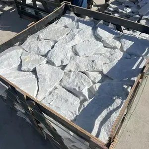 Factory direct sale white quartzite random step stone