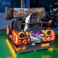 Plateforme de mouvement 6 degrés de liberté intérieure, équipement de course automobile VR, simulateur de voiture VR à 3 écrans pour parc à thème, centre de jeux