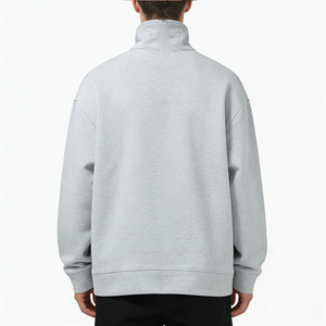 Felpe Personalizzate di Alta Qualità in Puro Cotone Nero <span class=keywords><strong>con</strong></span> <span class=keywords><strong>Zip</strong></span> a un Quarto, <span class=keywords><strong>Felpa</strong></span> Casual per <span class=keywords><strong>Uomo</strong></span> <span class=keywords><strong>e</strong></span> Donna - Product Image 2