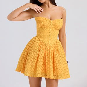 <span class=keywords><strong>Abito</strong></span> da sera Jacquard con spalline sottili e Jacquard Sexy <span class=keywords><strong>arancione</strong></span> 2025 a Line <span class=keywords><strong>Mini</strong></span> <span class=keywords><strong>abito</strong></span> corsetto causale per 3248 Streetwear delle vacanze - Product Image 3