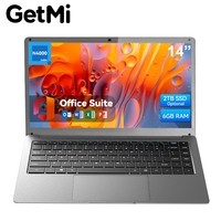 Ordinateur portable OEM 14 pouces en gros, économique, 6 Go de RAM, 128 Go-512 Go de ROM, fonctionnalité sans fil, corps métallique avec disque dur SSD