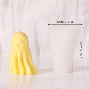 Moule en silicone fait main pour bougies, savons, chocolats, décorations de fête Halloween et Noël, motifs citrouille, fantôme, crâne de zombie 3D, pour un effet réaliste - Product Image 3