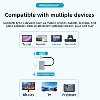 4K HDTV Home Theater & Docking Station Komputer USB3.1 Tipe-C ke HD/VGA 2 in 1 Kombinasi Pelindung dengan Selubung PVC