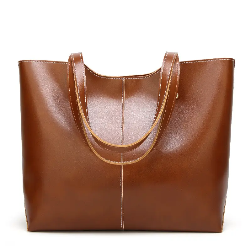 Rewin 2022 Bruin Zwart Roze Rode Olie Wax Lederen Handtas Oversized Tote Hand Tassen Voor Vrouwen