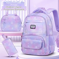 Cartable primaire pour filles sac à dos enfants élèves sacs d'école imperméables avec fermeture à glissière et doublure en polyester