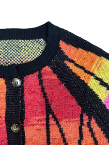 Cardigan en tricot jacquard coloré à motif papillon pour <span class=keywords><strong>femme</strong></span>, col rond, boutonné, ouvert sur le devant, vêtement d'extérieur décontracté pour le quotidien et les festivals - Product Image 5