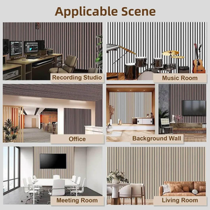 Panel de pared acústico de madera moderno insonorizado ecológico al por mayor, paneles acústicos de listones de madera de álamo y nogal y roble - Product Image 6