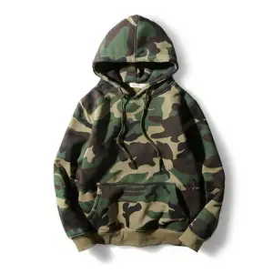 Sin nombre de marca sudaderas en blanco venta al por mayor de camuflaje con capucha Sudadera Hombre Jersey Sudadera con capucha