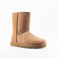Bottes de neige classiques UGGs mi-mollet en cuir et peau de mouton, semelle extérieure en mousse EVA, confortables, respirantes, antidérapantes, chaudes et légères