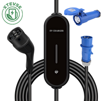 Chargeur EV portable XTEVSE 3,5 kW, station de charge AC 16A, type 2 compatible UE, fonction de sécurité, contrôle intelligent, IP54, nouveau câble de charge de 5 m