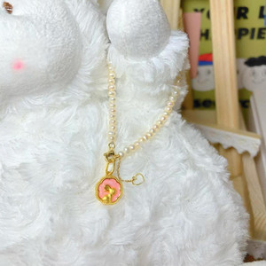 <b>Cute</b> Bunny Pearl <b>Bracelet</b> White Pearls Gold Pendant Cartoon Animal Zodiac Women's Jewelry Everyday Wear - Product Image 2