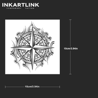 INKARTLINK Autocollant de tatouage semi-permanent personnalisé 3D Rose de la Vierge nautique, imperméable, longue durée (1-2 semaines), encre Jagua