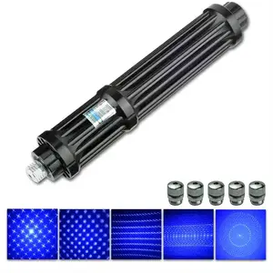 Aluminum Alloy Gatling Shaped Laser Pen 450nm Blue Laser Pointer Flashlight Manufacturer Direct Sales Extension