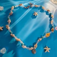 Collection d'été Niche Ocean : Ensemble de bijoux coquillages, collier, pendentif et bracelet – Accessoires doux et frais