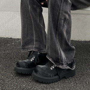 Zapatos de cuero informales con textura de terciopelo que aumentan la altura en 5 cm, zapatos de cuero con punta redonda y suela gruesa, sensación de lujo para todas las estaciones - Product Image 3