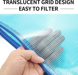 שק רשת PVC שקוף ועמיד למים בגודל Letter עם סגירת רוכסן, וו חבל, לשימוש חוזר, עמיד במיוחד -  נמכר במהירות! - Product Image 5