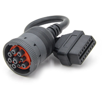 Cable de Diagnóstico de Alta Resistencia J1939 de 9 Pines Hembra a OBD2 de 16 Pines Hembra para Camiones Diésel Cummins, Adaptador de Escáner de Motor