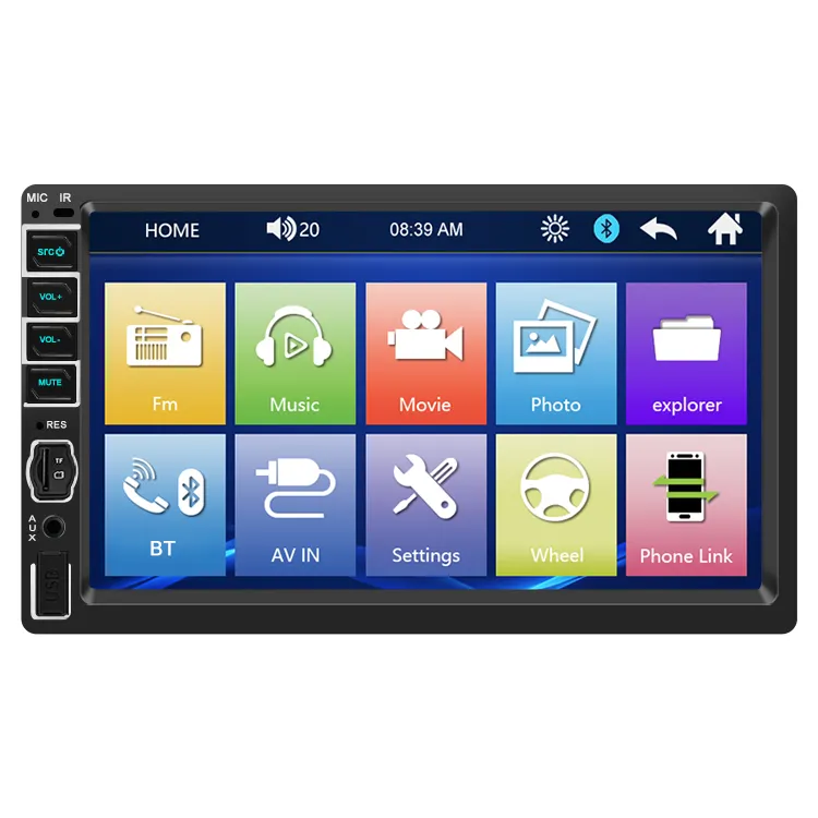 Autoradio-Player 7-Zoll-Automonitor Touchscreen Auto MP3 MP3 Carpuride Wireless Carplay