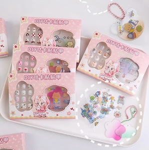 Juego de 12 piezas de <span class=keywords><strong>uñas</strong></span> <span class=keywords><strong>postizas</strong></span> de dibujos animados para niña, bricolaje, <span class=keywords><strong>con</strong></span> pegatina, para <span class=keywords><strong>uñas</strong></span> <span class=keywords><strong>postizas</strong></span>, para niños - Product Image 3