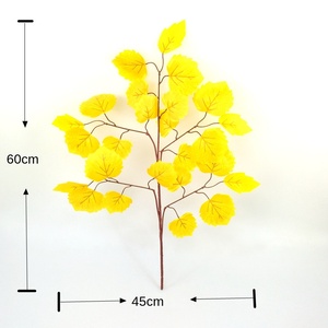 Rami Artificiali <span class=keywords><strong>di</strong></span> Populus Euphratica, Foglie Verdi Finte per Decorazione Autunnale e Paesaggistica, Vendita all'Ingrosso - Product Image 4