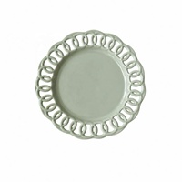 Assiette de présentation en céramique Joy Tableware, bord creux, style vintage, vert clair, en porcelaine, pour salade, idéale pour les fêtes